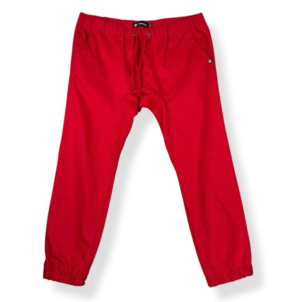Akademiks AKDMKS Pants Men 2XL (40x31) Red Chino Pull On Pants Streetwear Grunge